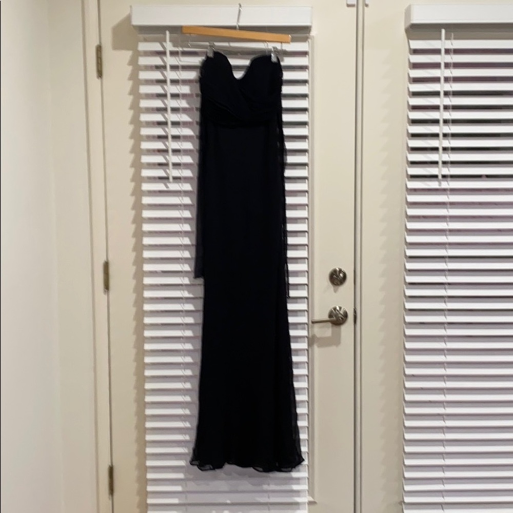 Nicole Miller 100% silk black long evening gown